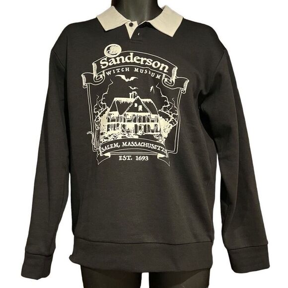 Disney Hocus Pocus Sanderson House Collared Sweatshirt Men’s Small - Picture 1 of 7